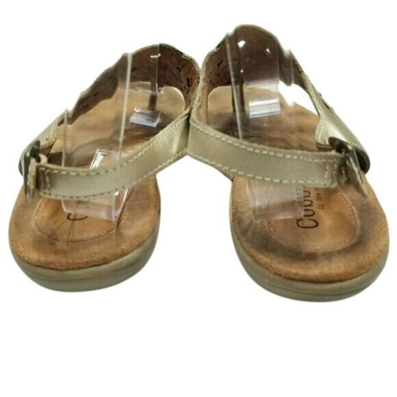 Cobb Hill New Balance Womens Leather Sandals 7M Gold Open Toe Perforated Design - Picture 10 of 13